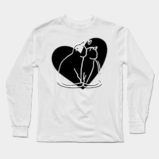 Black and white cats in love Long Sleeve T-Shirt